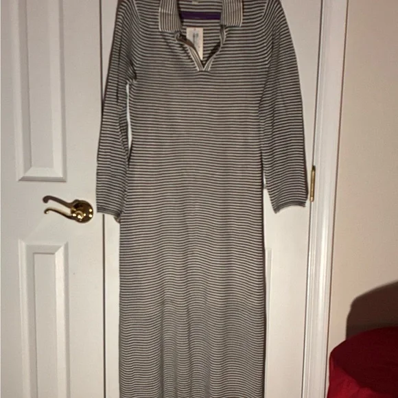 NWT A New Day Striped Ribbed Knit Maxi Dress - Picture 2 of 8